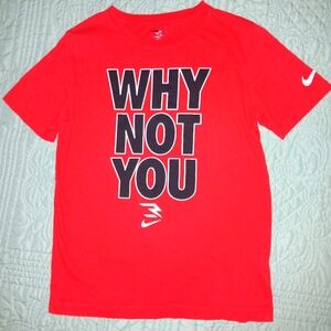 Nike Kids 3 Brand Bold Red Tee with Motivational Print Sz L